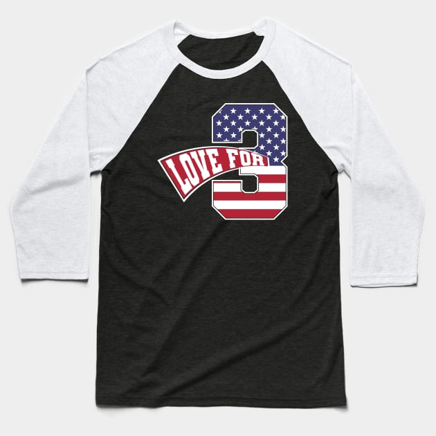 Love For 3 Baseball T-Shirt by Emma